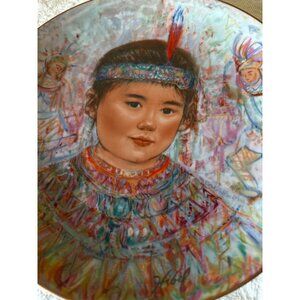 Rosenthal Edna Hibel Nobility of Children CHIEF RED FEATHER Ltd Ed Plate 10"